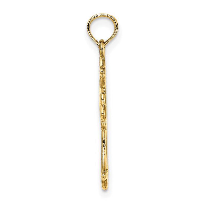 14K Yellow Gold Cut-Out Dove Center Cross Charm