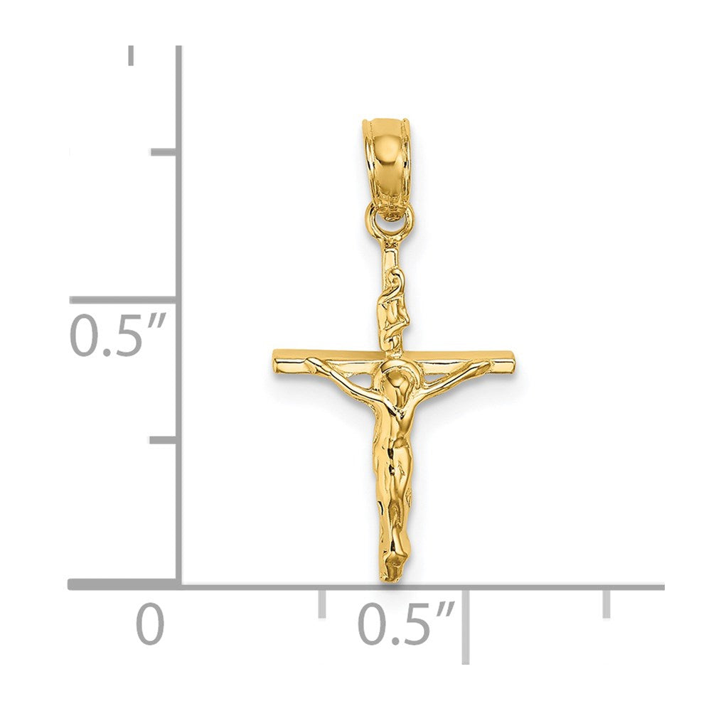 14K Yellow Gold Small Polished Crucifix Charm