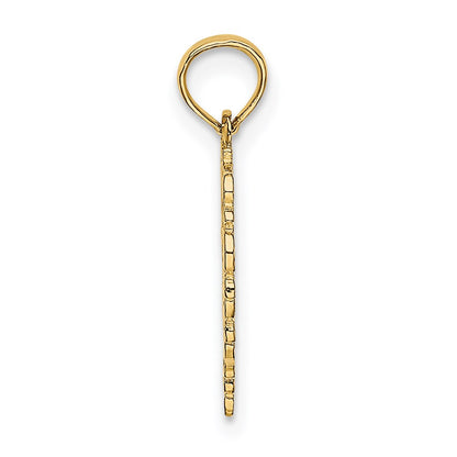 14K Yellow Gold Textured Star Of David In Heart Charm