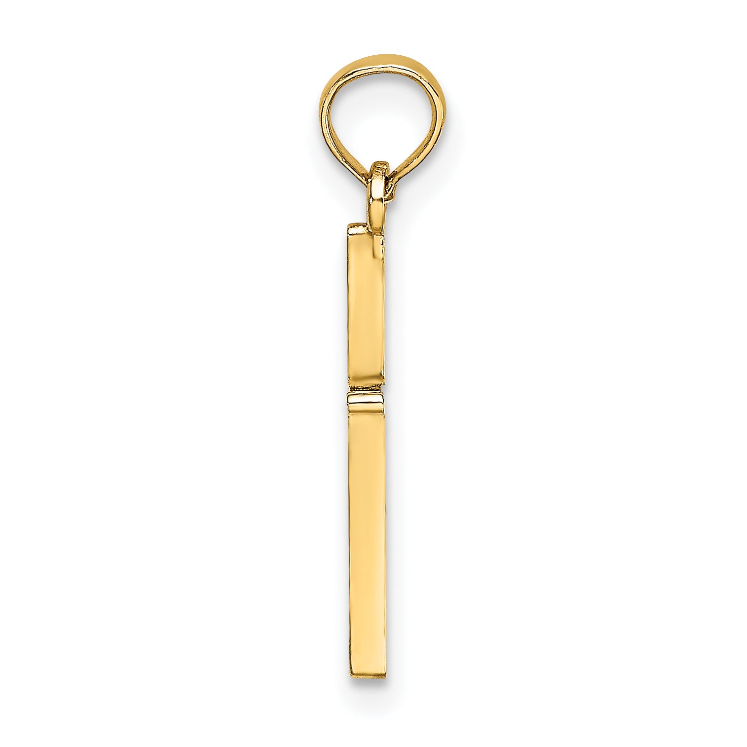 14K Yellow Gold D/C And Polished Cross Charm