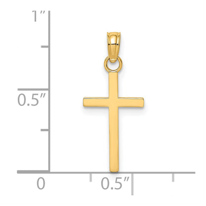 14K Yellow Gold Polished Small Cross Charm