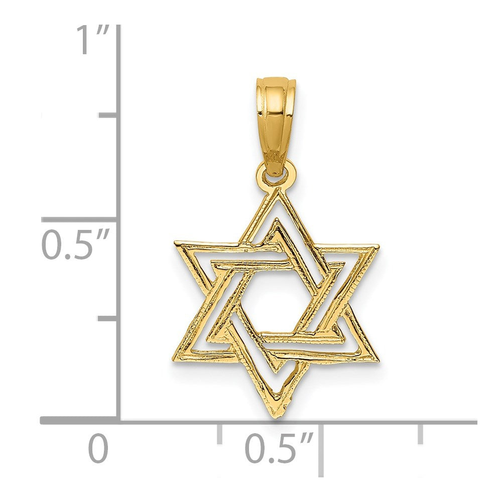 14K Yellow Gold Polished Star Of David Charm