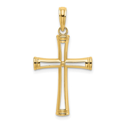 14K Yellow Gold Polished And Cut-Out Cross