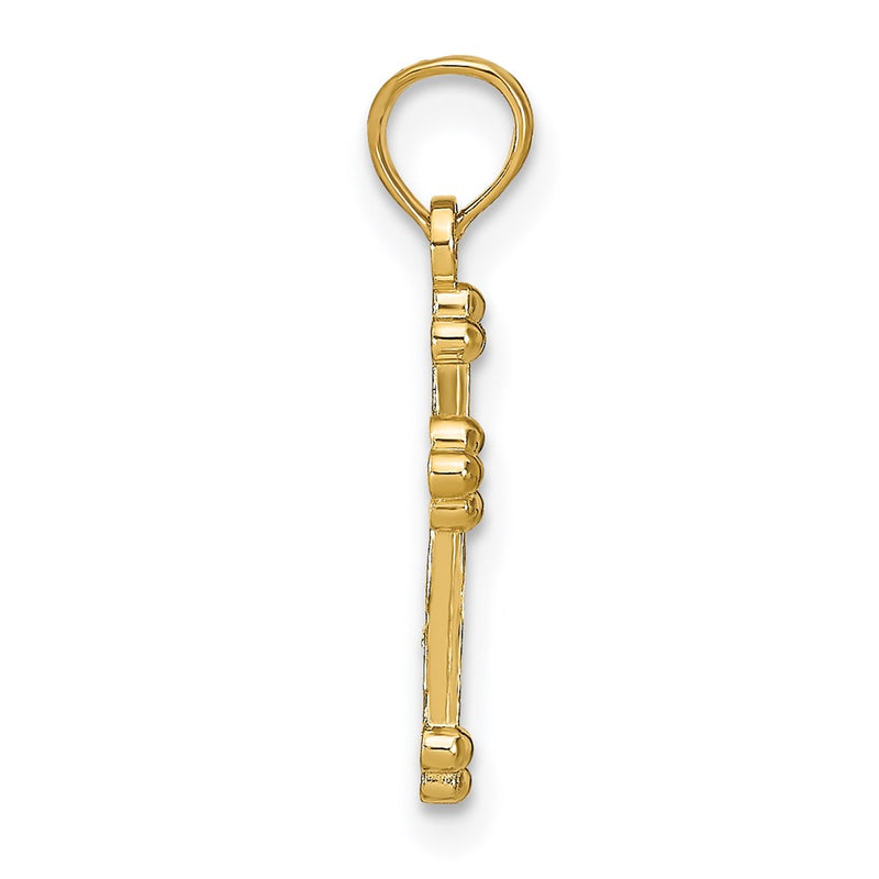 14K Yellow Gold D/C Cross Pendant
