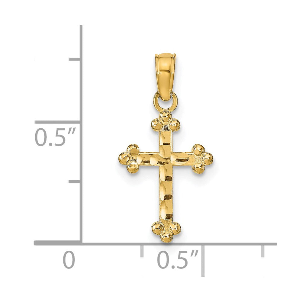 14K Yellow Gold D/C Cross Pendant