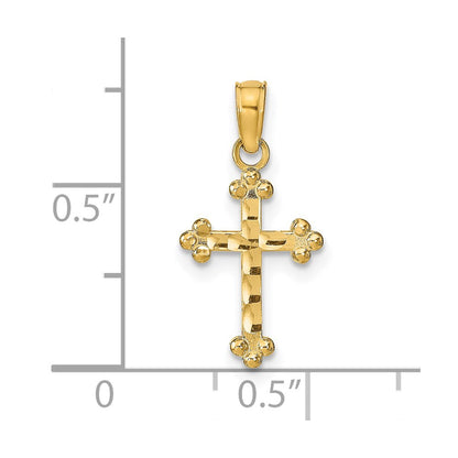 14K Yellow Gold D/C Cross Pendant