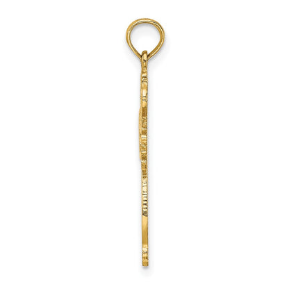 14K Yellow Gold Cut-Out Scroll Framed Cross Charm