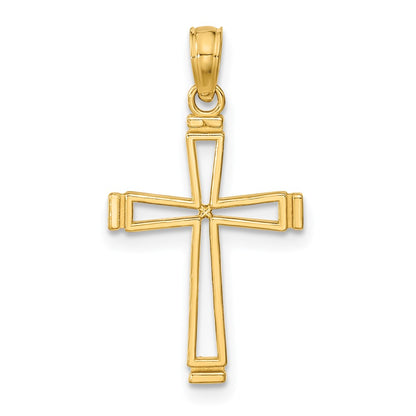 14K Yellow Gold Cut-Out Cross Pendant