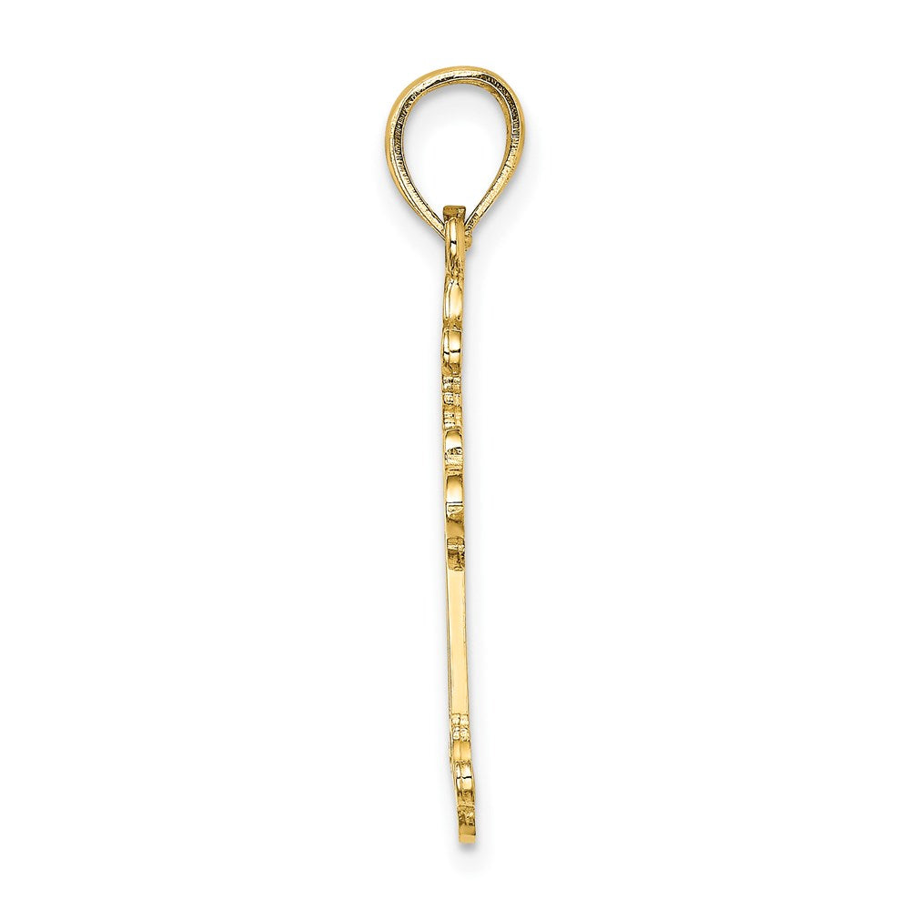 14K Yellow Gold Budded Cross Charm