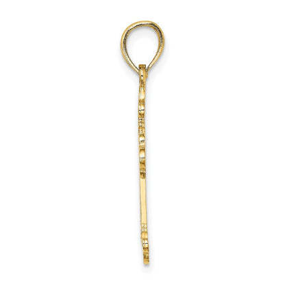 14K Yellow Gold Budded Cross Charm