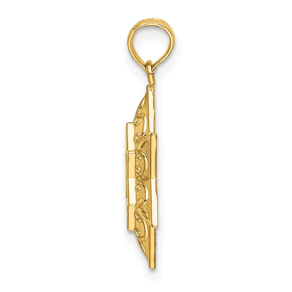 14K Yellow Gold Textured Star Of David Charm