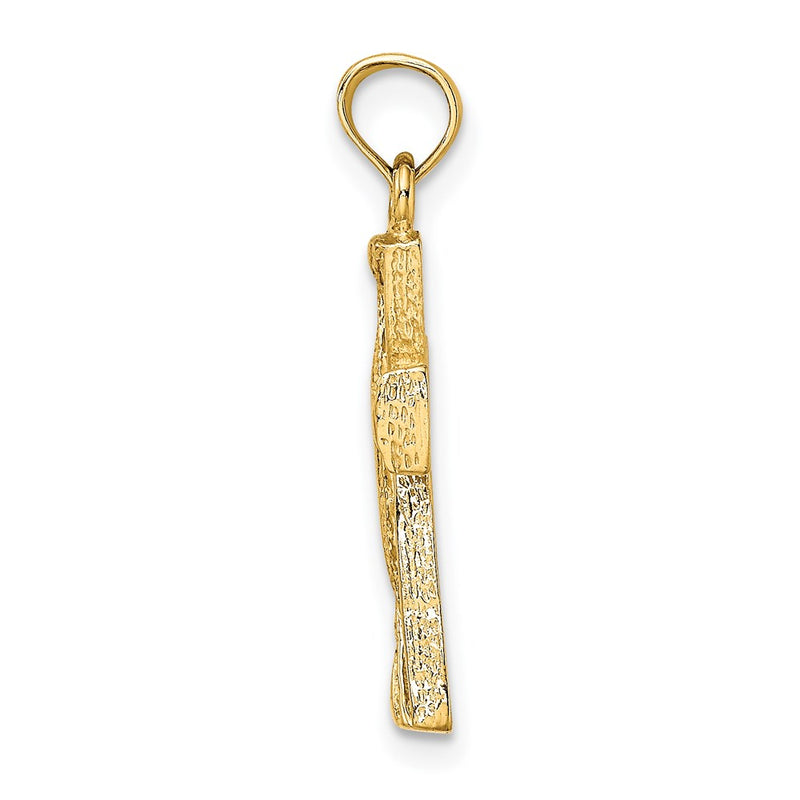 14K Yellow Gold Cut-Out Cross W/ Triangle Ends Charm