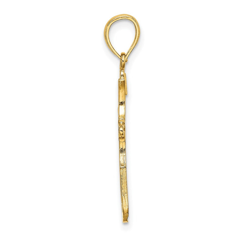 14K Yellow Gold Cross Cut-Out And Polished Charm