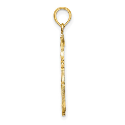 14K Yellow Gold D/C Cross Charm