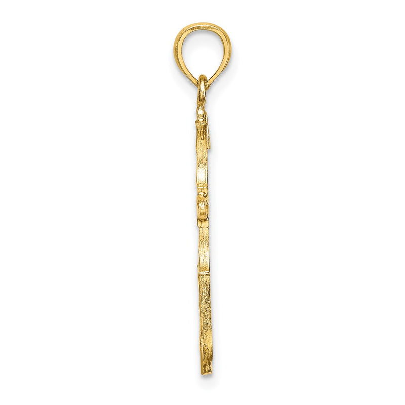 14K Yellow Gold D/C Cross Charm