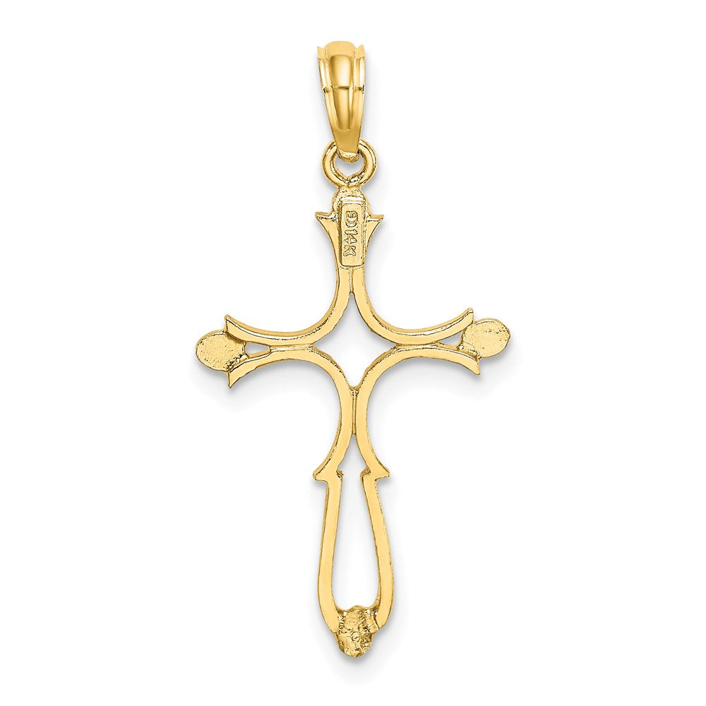 14K Yellow Gold D/C Cross Charm