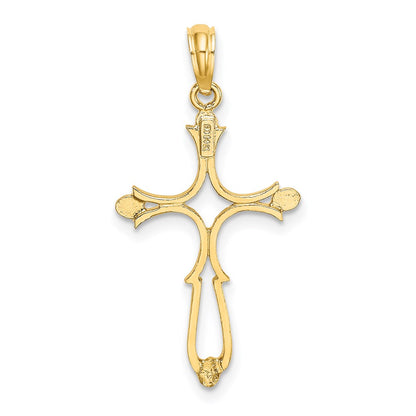 14K Yellow Gold D/C Cross Charm