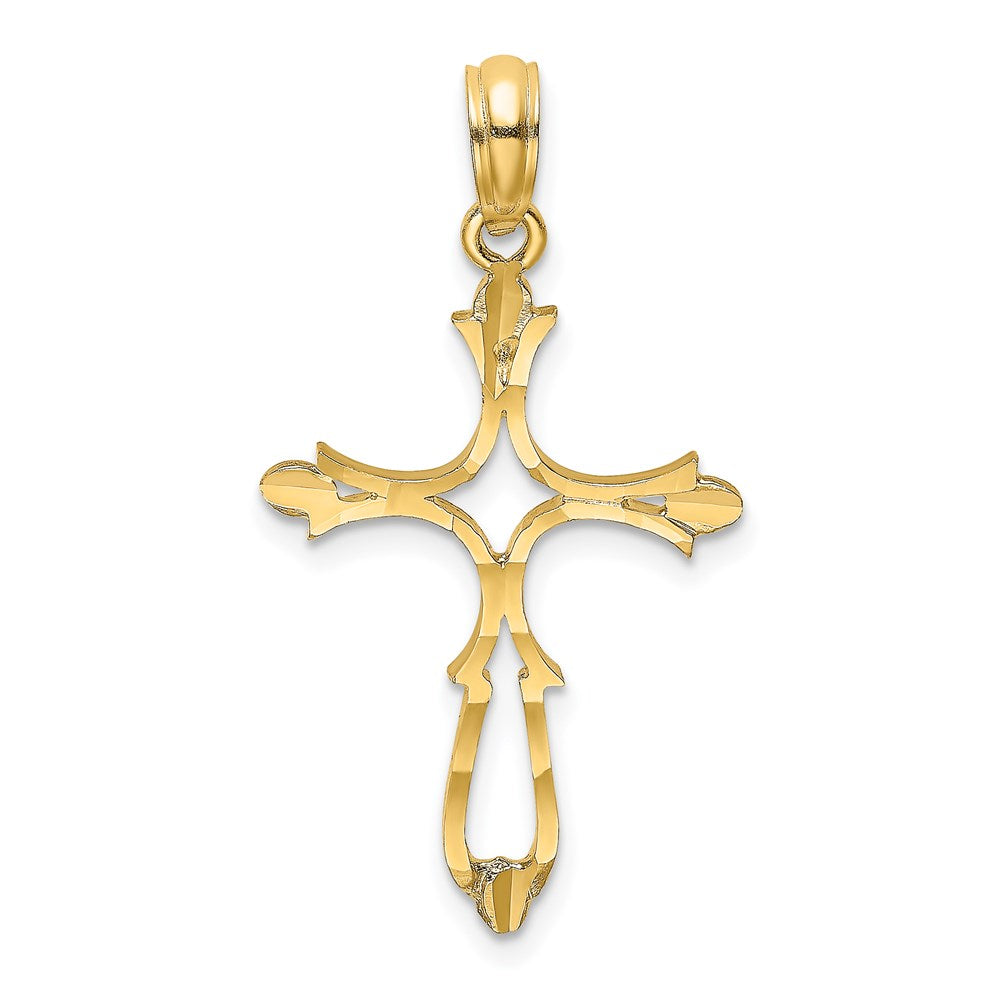 14K Yellow Gold D/C Cross Charm
