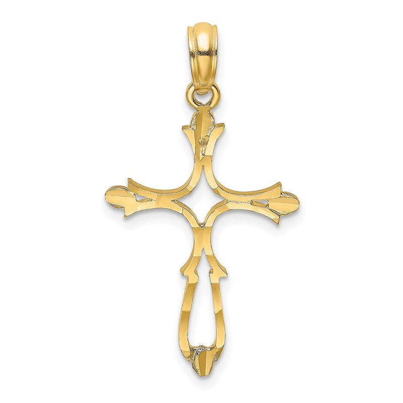 14K Yellow Gold D/C Cross Charm