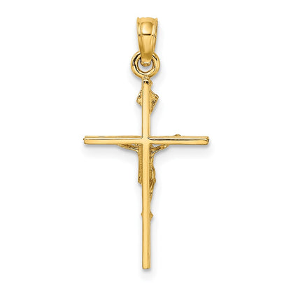 14K Yellow Gold Inri Crucifix Charm