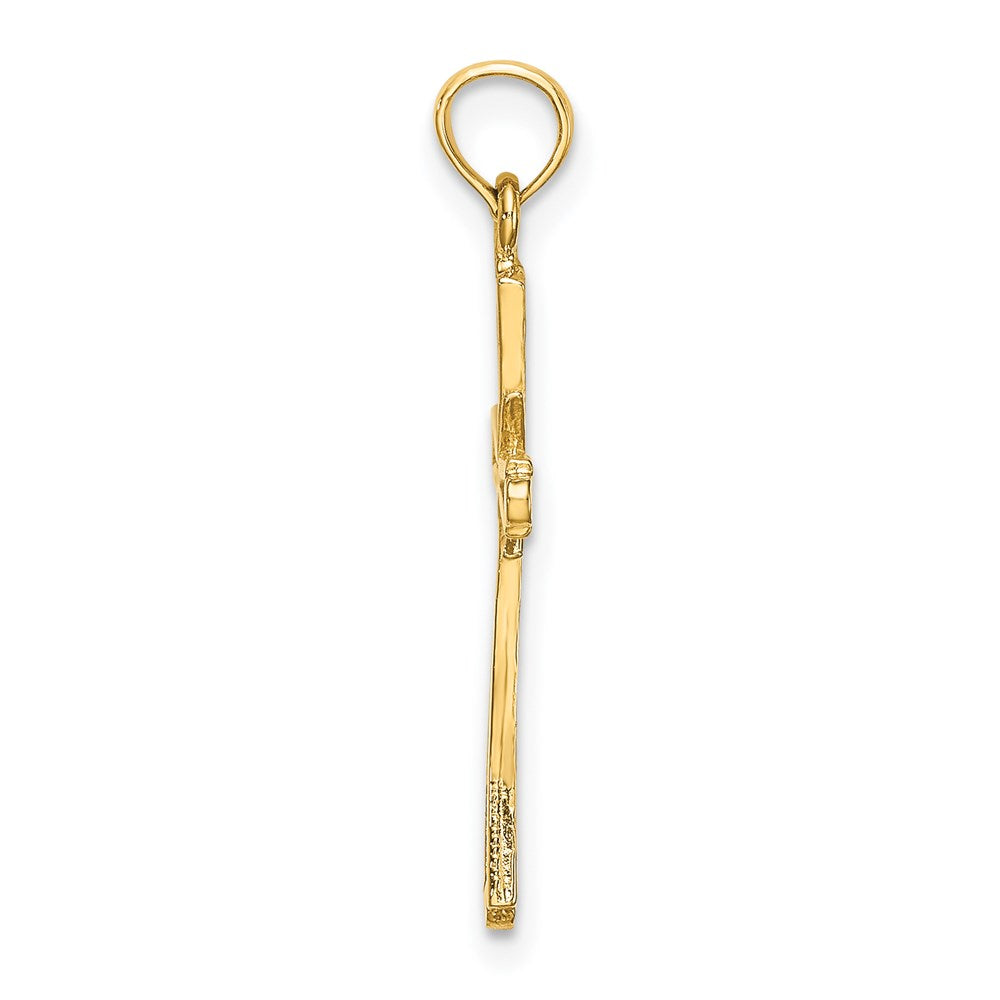 14K Yellow Gold D/C W/ X-Center On Cross Charm