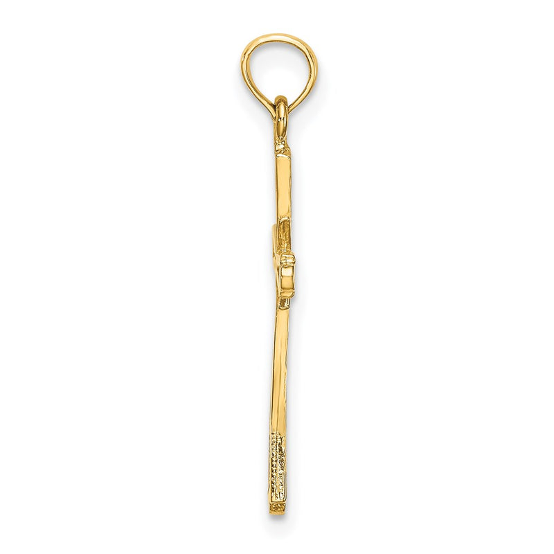 14K Yellow Gold D/C W/ X-Center On Cross Charm
