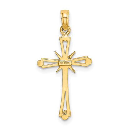 14K Yellow Gold D/C W/ X-Center On Cross Charm