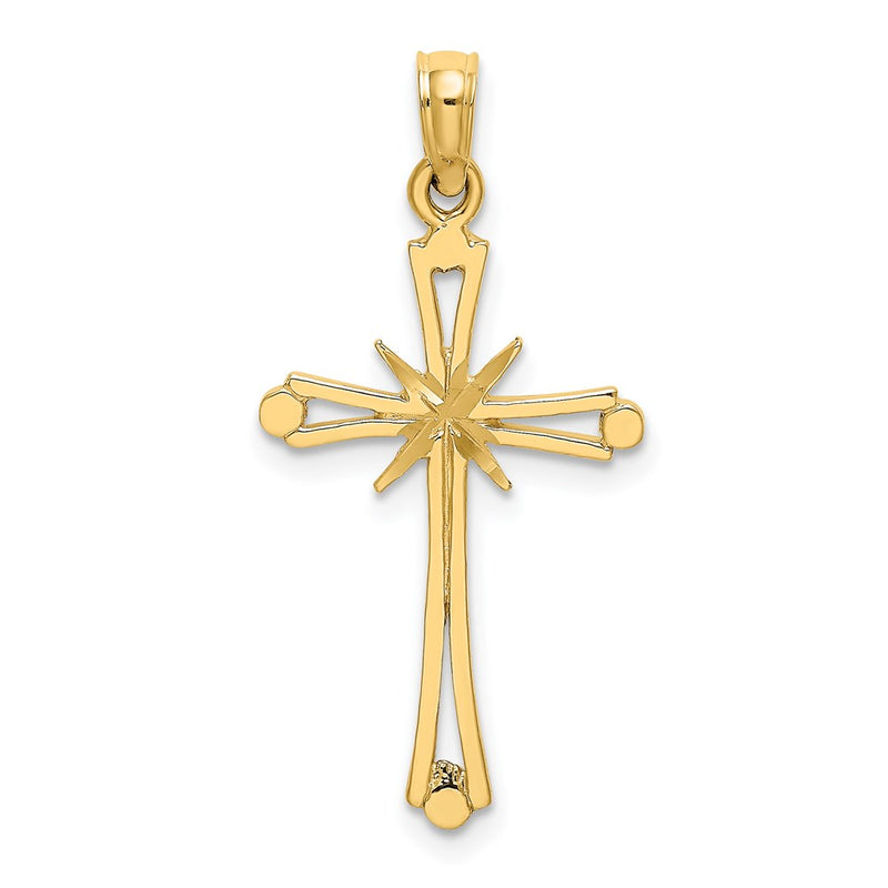 14K Yellow Gold D/C W/ X-Center On Cross Charm