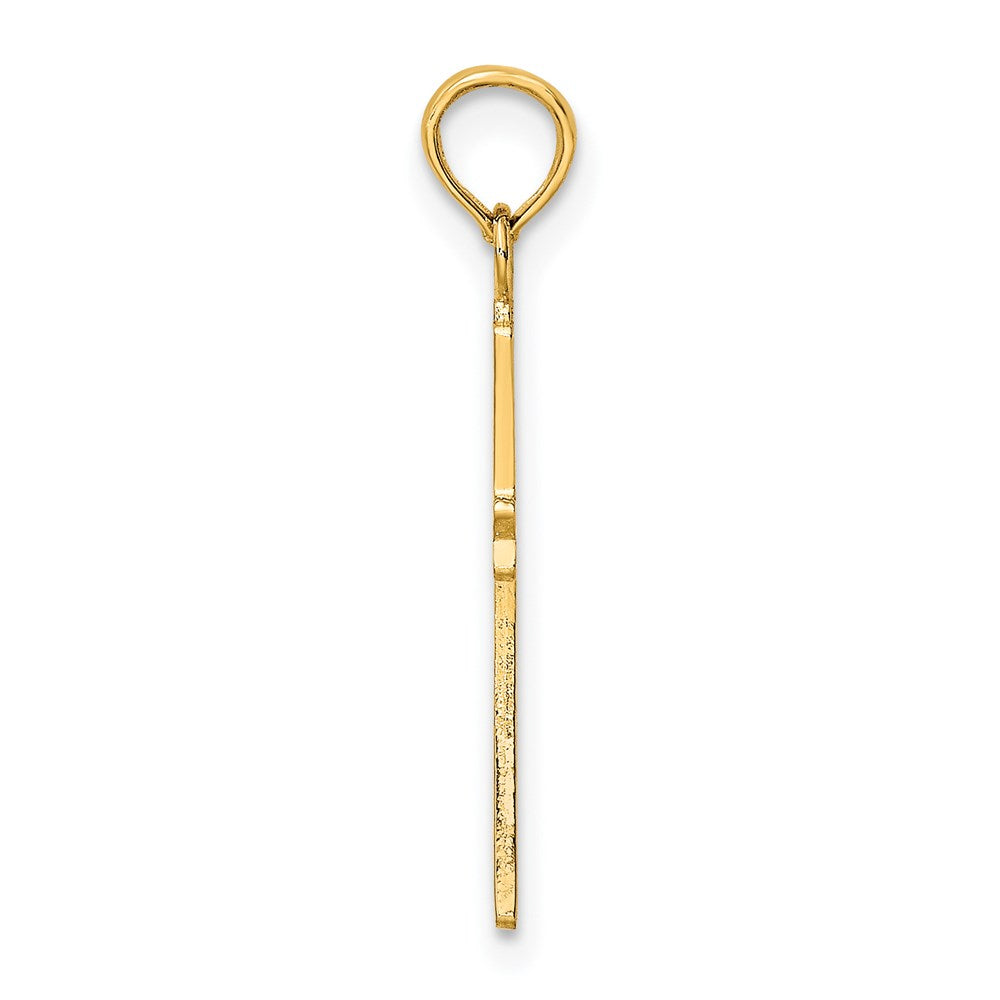 14K Yellow Gold Polished Cross Charm