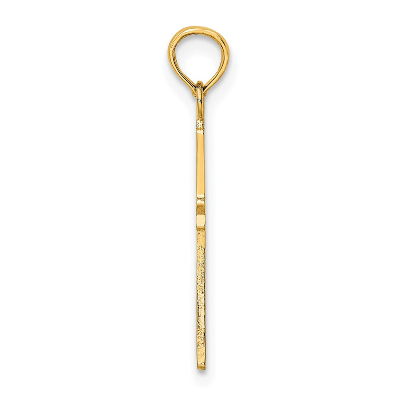 14K Yellow Gold Polished Cross Charm