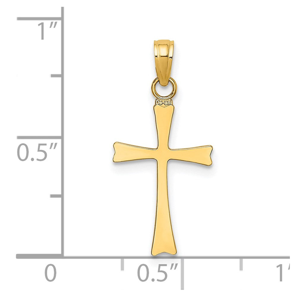 14K Yellow Gold Polished Cross Charm