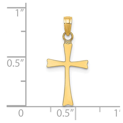 14K Yellow Gold Polished Cross Charm