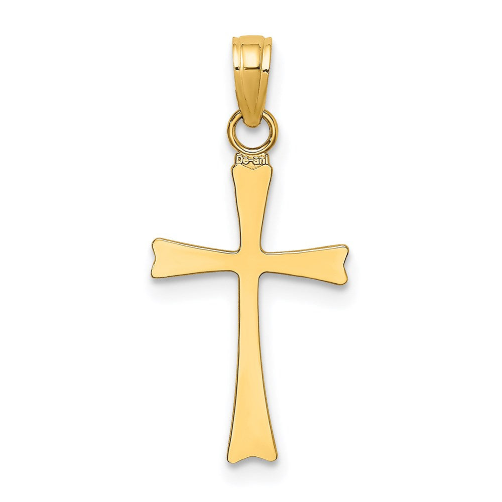 14K Yellow Gold Polished Cross Charm