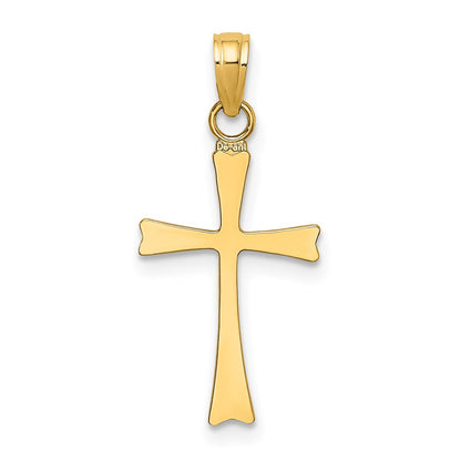 14K Yellow Gold Polished Cross Charm