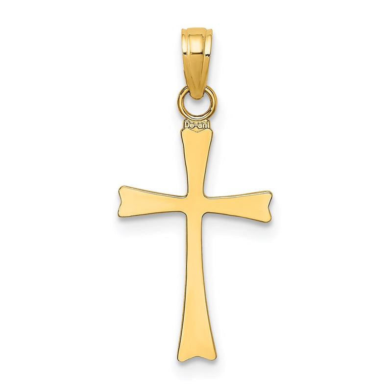 14K Yellow Gold Polished Cross Charm