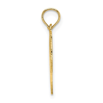 14K Yellow Gold Polished Angel In Heart Charm