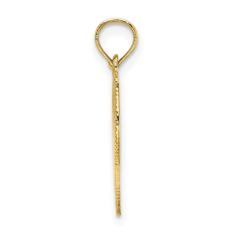14K Yellow Gold Polished Angel In Heart Charm