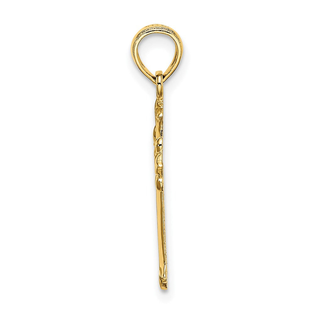 14K Yellow Gold Cut-Out Cross Charm