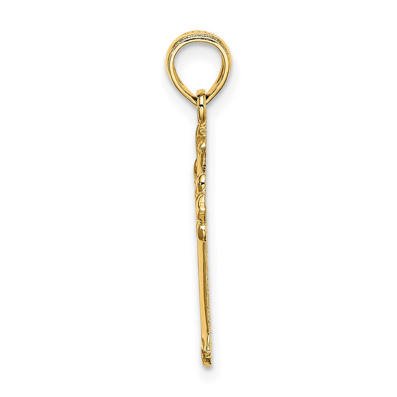 14K Yellow Gold Cut-Out Cross Charm