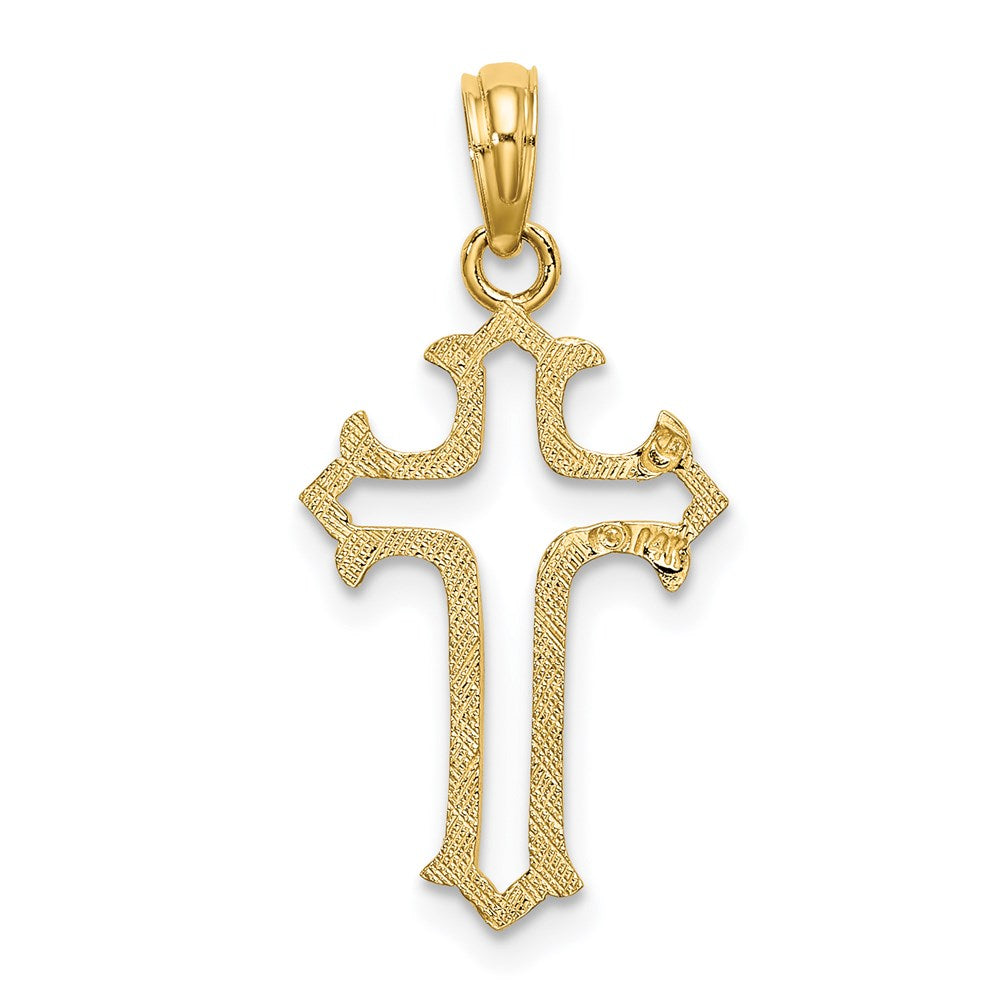 14K Yellow Gold Cut-Out Cross Charm