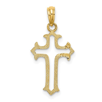 14K Yellow Gold Cut-Out Cross Charm
