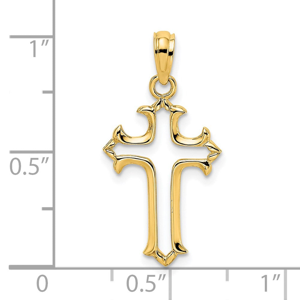14K Yellow Gold Cut-Out Cross Charm