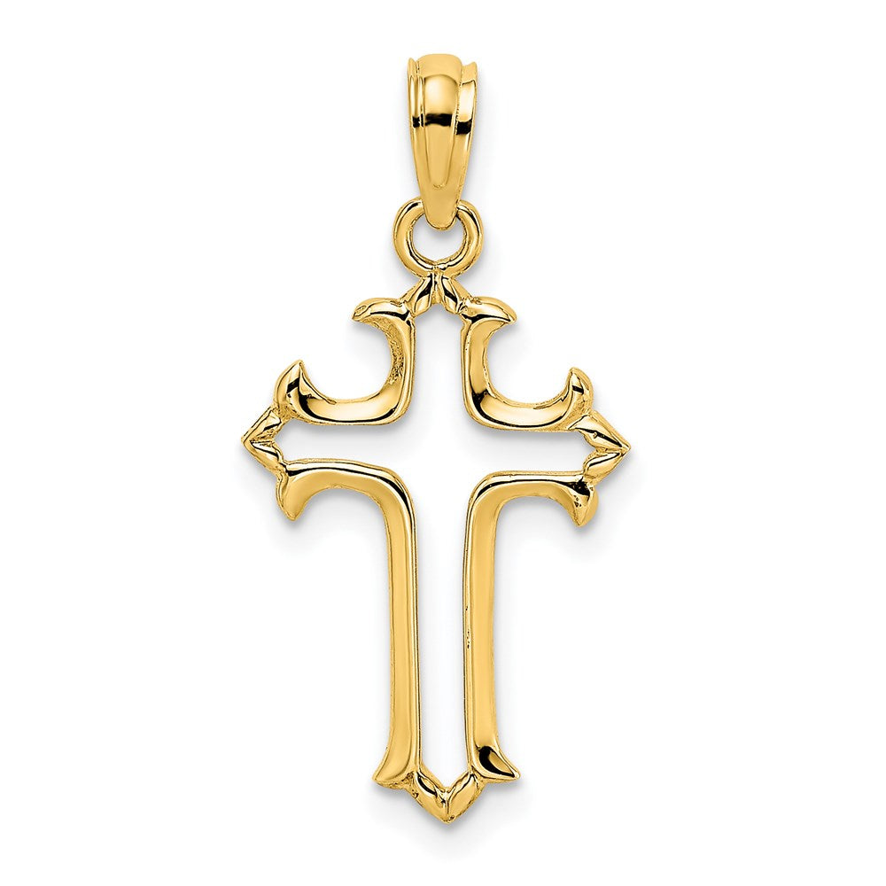 14K Yellow Gold Cut-Out Cross Charm