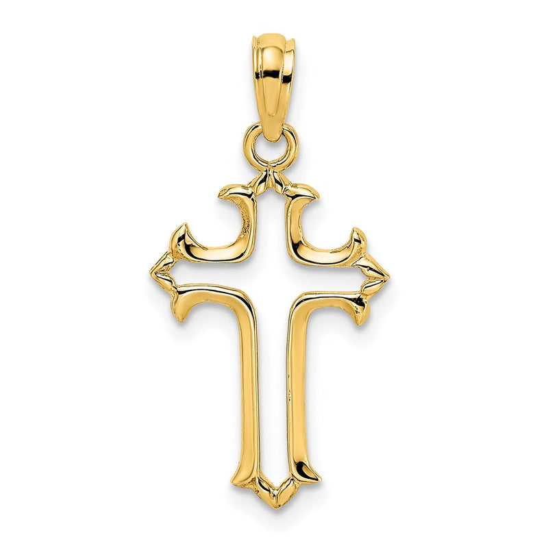14K Yellow Gold Cut-Out Cross Charm