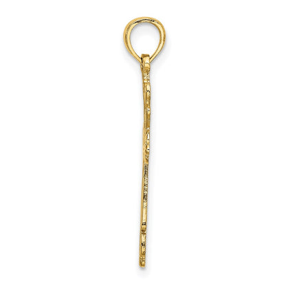 14K Yellow Gold Cross Cut-Out W/ Heart Ends Charm