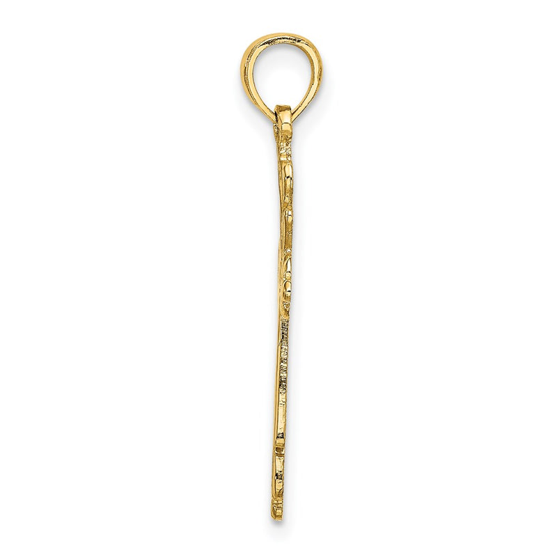 14K Yellow Gold Cross Cut-Out W/ Heart Ends Charm