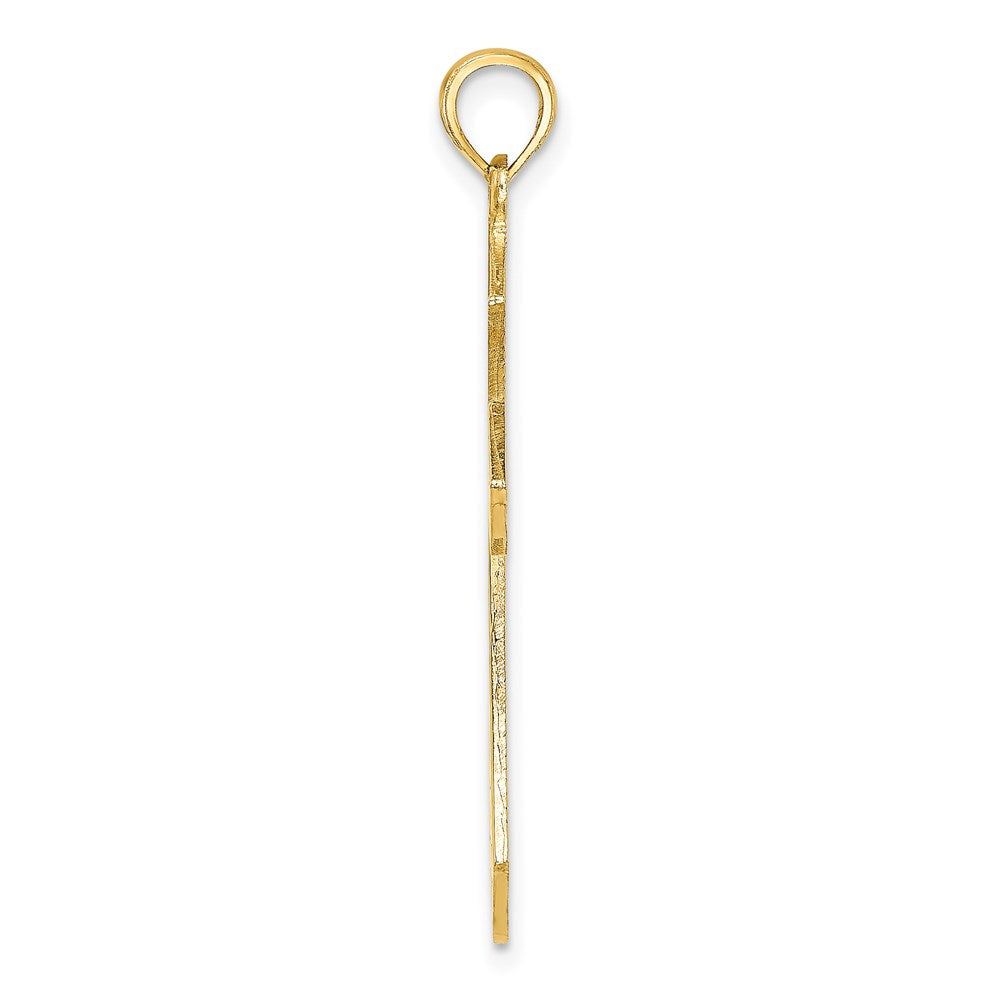 14K Yellow Gold Filigree Cross Charm
