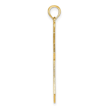 14K Yellow Gold Filigree Cross Charm