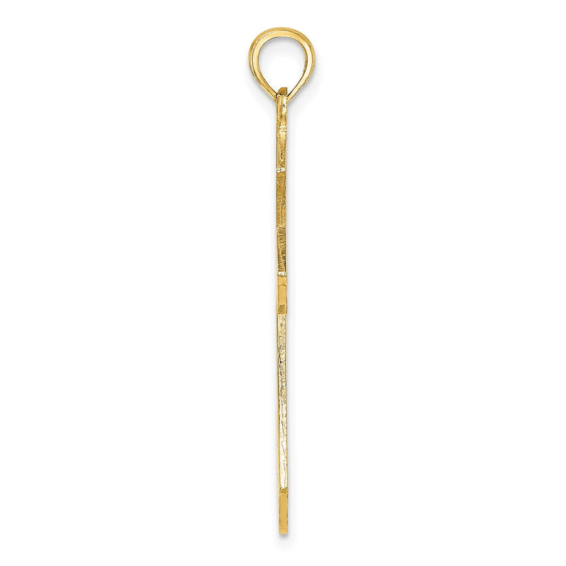 14K Yellow Gold Filigree Cross Charm