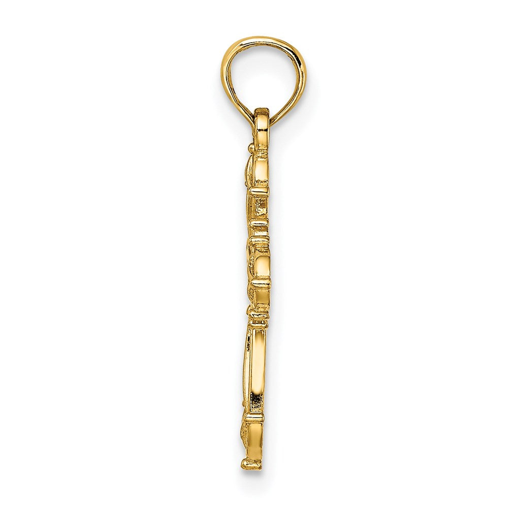 14K Yellow Gold Cut-Out Fancy Cross Charm